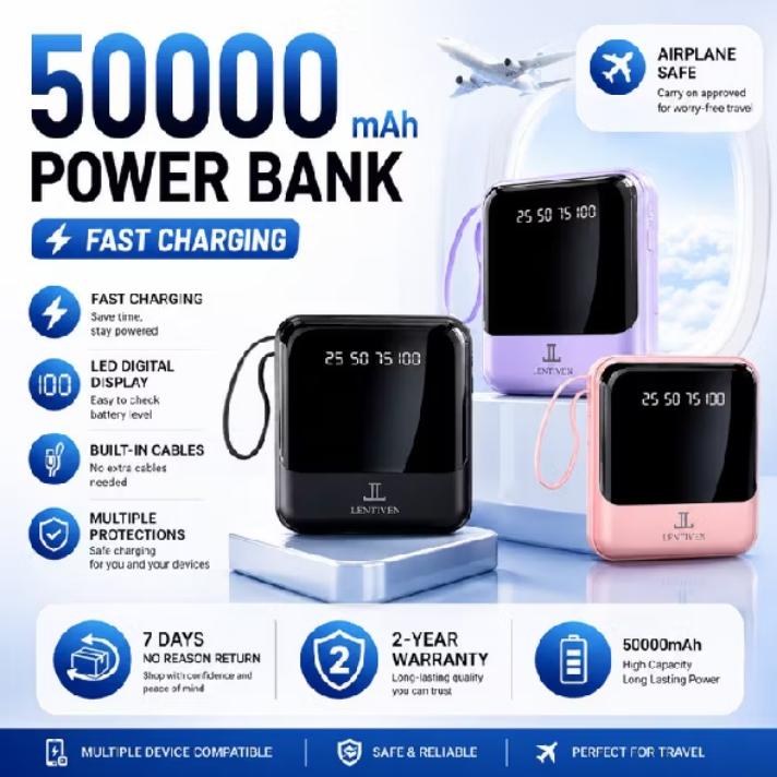 LIANGWEE Powerbank 50.000 mAh Fast Charging