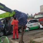 Tabrakan beruntun di SPBU Tempino, Senin 24 Agustus 2026